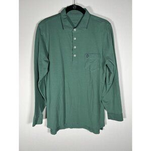 B Draddy long sleeve green pima golf polo shirt stretch M preppy country club